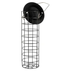 Elegant fuglefoderhus i carbonst�l med oph�ng med nem p�fyldning og velegnet til brug �ret rundt - V�lg mellem til fr�, n�dder eller mejsebolde