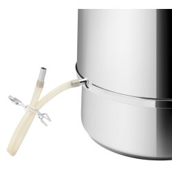 Alsidig saftkoger 8L i rustfrit stl 3 sektioner med lg og damphul inkl silikoneslange og klemme