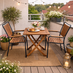 Eva / Boston fyrkantiga caf�set med 2 stolar - V�lj f�rg p� stolen