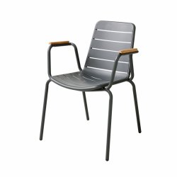 Parc havestol i antracit pulverlakeret aluminium og lkre teak armln 