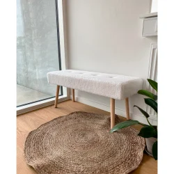 Rundt jute tppe natur - vlg  strrelse