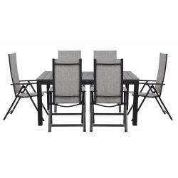 Moderne gr�t Asta-position havem�bels�t til 6 personer med positionsstole og vedligeholdelsesfrit udtr�ksbord