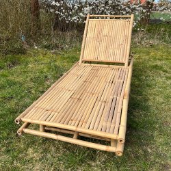 Bambu solsng med justerbar rygg inkl. prydnadskudde