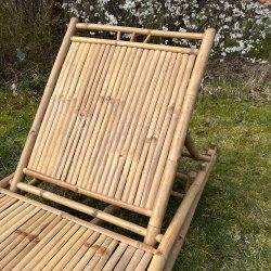 Bambu solsng med justerbar rygg inkl. prydnadskudde