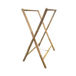 Elegant sammenklappeligt bambus h�ndkl�destativ