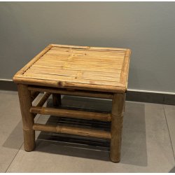 Bambus Skammel/sidebord 38x38cm. hjde 32cm