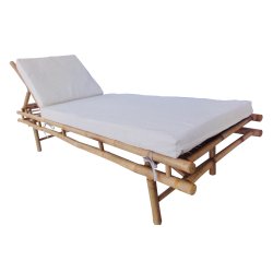 Bambu solsng med justerbar rygg inkl. prydnadskudde