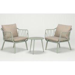 Flot cafst med bord og to stole med all-weather hynder - Model: Marie