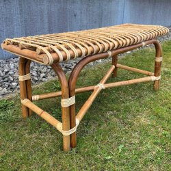 Loungebnk i lys bambusflet til 2 personer