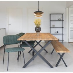 Stilren bnk i eg og metal ben - i nordisk design - model: Toulon - vlg strrelse og farve