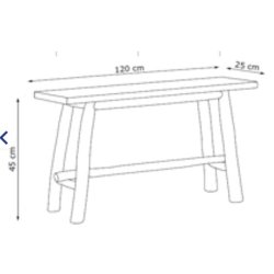 Elegant dekorationsbnk 120 cm - Naturlig Charme til Dit Hjem