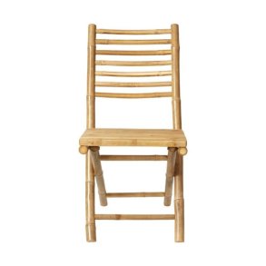 Klapstol i hjkvalitets bambustr med bambus tremmer i ryggen