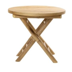 Runt sidobord i bambu med platt bordsskiva - hllbar bambu - Vlj storlek: