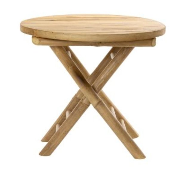 Bambus sidebord rundt med plan bordplade - bredygtigt bambus - vlg strrelse: