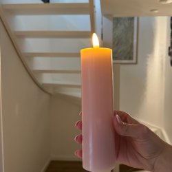 Batteridrevet LED bloklys med 3D v�ge. 12,5, 15 og 17,5 cm. h�j - v�lg farve: