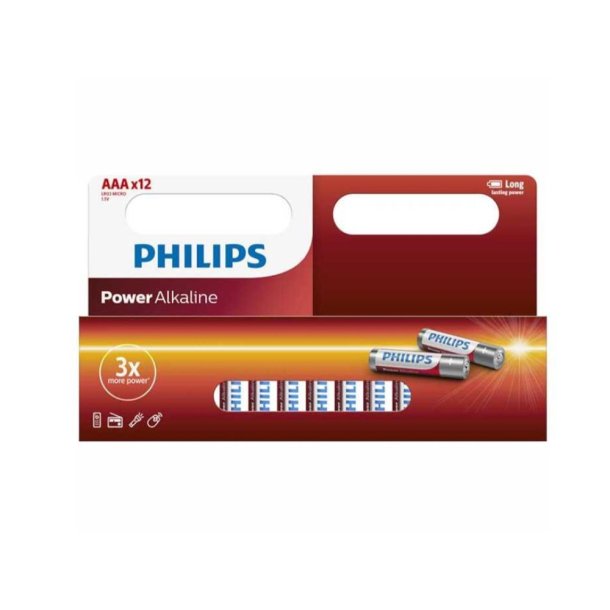 Phillips powerlife AAA Batterier - vlg pakke med 4 eller 12 batterier 12