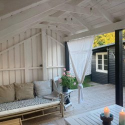 Kvalitets Bambussofa 3 pers. 180 cm. med lkker vaskbar hynde i natur kanvas med lynls.