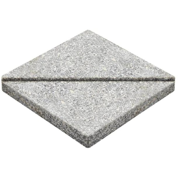 2 stk.  Stilrent gr granit flise til parasolfod - 2x 15 kg. = 30 kg.