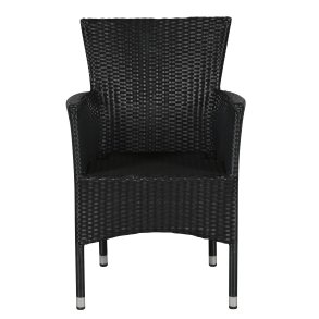 Sort vedligeholdelsesfrit havem�bels�t til 4 personer - med stabelbare stole