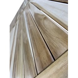 Hopfllbart trdgrdsmbelset i ung plantageteak 85x135 med positionsstolar. Modell: Mondena/Bounty