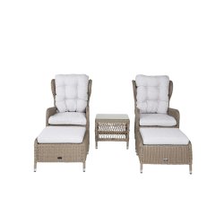 Vedligeholdelsesfrit lounge st med 2 justerbar stole inkl.  All weather Hynder - Vlg farve