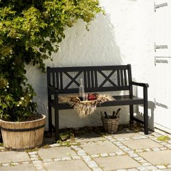 Rosenborg Trdgrdsbnk - 3 pers. Tillverkad i matt svartmlad mahogny.