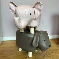PERFEKT TIL BRNEVRELSET!! Elefantformet skammel med trben L50XB25XH30 cm