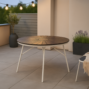 Sort Ella bord 110 cm - Vedligeholdelsesfrit havebord m. nonwood og alu stel - plads til 4 personer