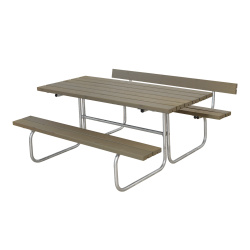 Bordbnkest 6 personer - metalstel og grundmalet tr - med et rygln - vlg farve