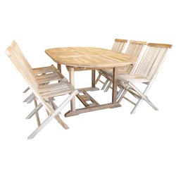 Bordst med 6 x Mondena foldestole udenarmln. KVALITETS BORDST PERFEKT TIL SOMMER!!!