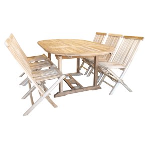 Bordst med 6 x Mondena foldestole udenarmln. KVALITETS BORDST PERFEKT TIL SOMMER!!!