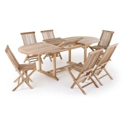 Bordst med 6 x Mondena foldestole udenarmln. KVALITETS BORDST PERFEKT TIL SOMMER!!!