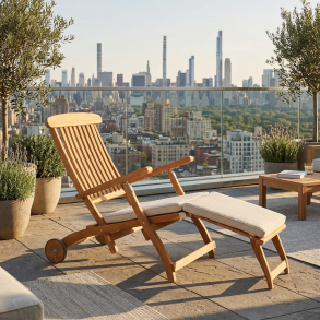 D�kstol med hjul - BOSTON GOLD TEAK