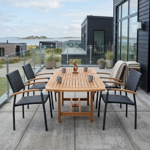 Boston / Era terrass set f�r 4-10 personer med stolar i UV-beskyddad polyrotting