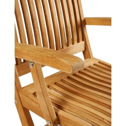 Gala Gold Teak bord med 6 stk. Boston Gold Teak Foldestole med armln. 