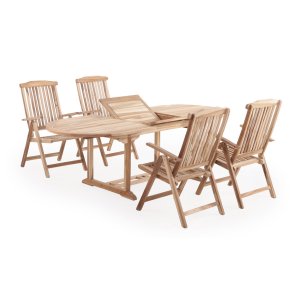 Bounty st med udtrksbord - 4 x 5-positions stole. Supper lkkert udendrs bordst!!!