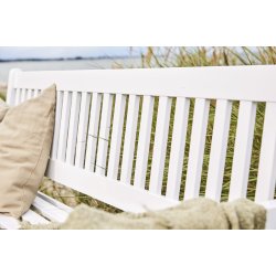 Brighton haveb�nk i hvidmalet mahogni. 3 personers  - 150 cm lang.