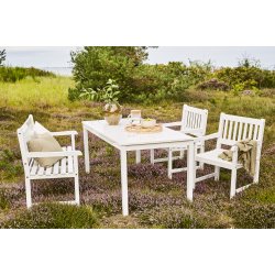 Brighton havem�bels�t hvid - Bord, b�nk og to stole