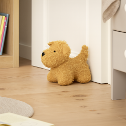 Drstopper plyshund til brnevrelset, kontoret eller andre steder - 100% Polyester- Vlg variant