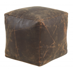 Melissa kasseformet puf - fremstillet i lder