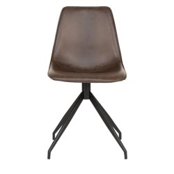 Matbordsstol i mrkbrunt PU lder med vridfunktion - Monaco - vlj frg