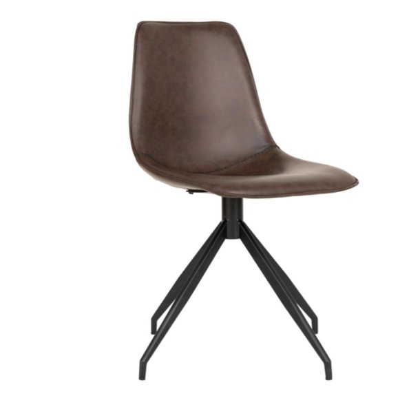 Let at ske Farvel Søg Spisebordsstol i mørkebrunt PU læder med drejefunktion - Monaco - vælg  farve - PU-læder/kunstlæder - Havemøbelhuset