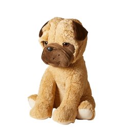 Kmpe bulldog bamse i brune nuancer - vlg strrelse