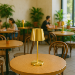 Genopladelig bordlampe m. touchknap - ledningsfri - 7 timer pr. opladning - Vlg farve!