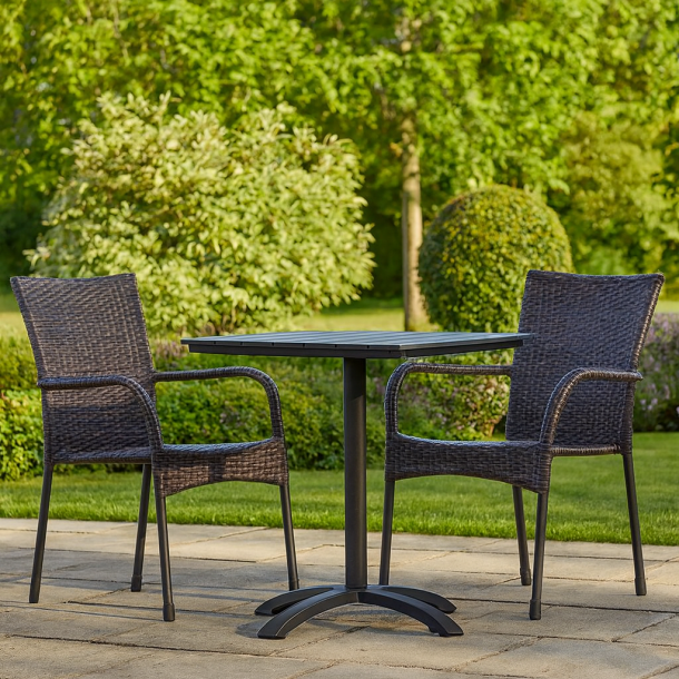 Vivi Caf bord 70x70 cm. sort vedligeholdelsesfrit