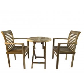 Cafes�t med stabelstole (2pers) �:66 cm Model: Lombok/mondena 
