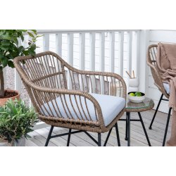 Vedligeholdelsesfrit cafest med bord og 2 stole inkl. all weather hynder - Vlg farve