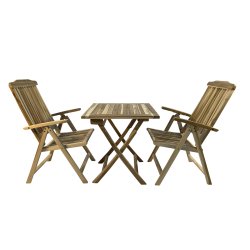 Foldbart cafest i silverteak (2pers) 70x70cm model: Mondena/Bounty