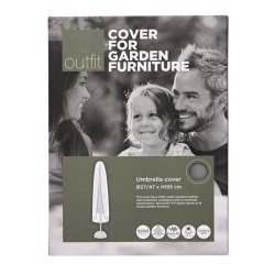 100 % Vandtt Cover til Parasol lux SORT- 190 cm. Passer til parasoller rund 2,5-3,0M