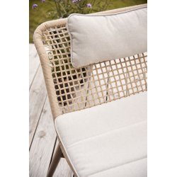 Charlie 2 personers loungesofa med stel i metal og flet i rattan inkl. hynder